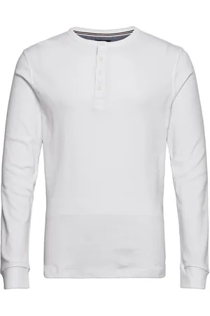 Lindbergh Solid Gradad W Contrast Fabric L/S Tops T-Langærmet Skjorte White