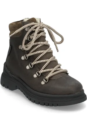 ANGULUS Boots - Flat - With Lace And Zip Vinterstøvler Med Snøre Khaki Green