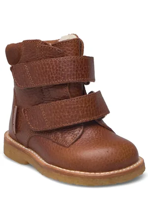 ANGULUS Boots - Flat - With Velcro Vinterstøvler Med Burrebånd Brown
