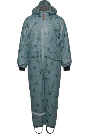 Mikk-Line Pu Snow Suit Recycled - Aop Outerwear Coveralls Snow-ski Coveralls & Sets Blue