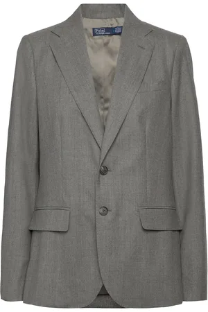 Ralph Lauren Stretch-Wool Flannel Blazer Blazers Single Breasted Blazers Grey