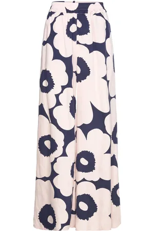 Marimekko Eranto Unikko Bottoms Trousers Wide Leg Pink