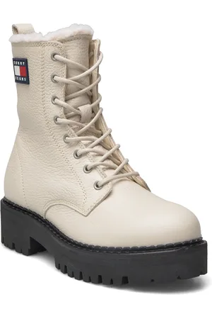 Tommy Hilfiger Tjw Urban Boot Tumbled Ltr Wl Shoes Boots Ankle Boots Laced Boots White