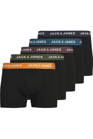 JACK & JONES Jacoliver Solid Trunks 5 Pack Jnr Night & Underwear Underwear Underpants Black Jack & J S