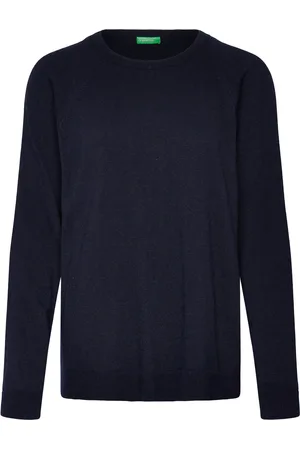 Benetton Sweater L/S Tops Knitwear Jumpers Navy