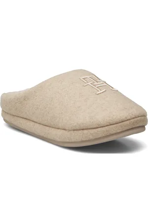 Tommy Hilfiger Th Embroidered Basics Slipper Slippers Hjemmesko Beige