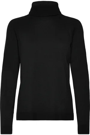 Benetton Turtle Neck Sweater Tops Knitwear Turtleneck Black