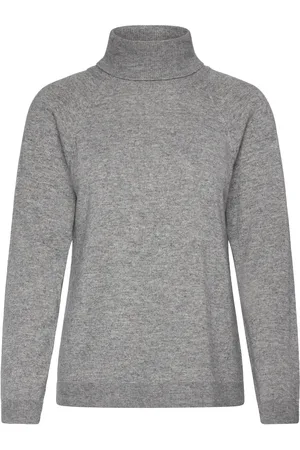 Benetton Turtle Neck Sweater Tops Knitwear Turtleneck Grey