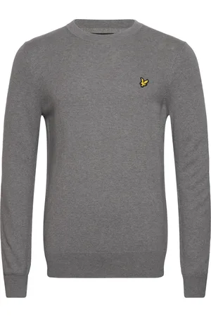 Lyle & Scott Cotton Merino Crew Neck Jumper Tops Knitwear Round Necks Grey