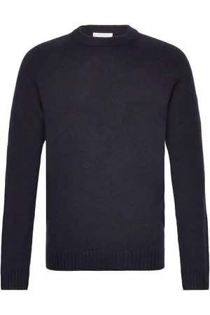 Bruun & Stengade Bs Caspian Regular Fit Knitwear Tops Knitwear Round Necks Navy
