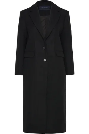 French Connection Fawn Felt Coat Outerwear Coats Winter Coats Black