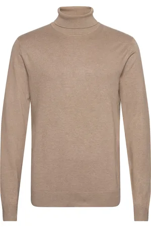 Lindbergh Mélange Roll Neck Knit Tops Knitwear Turtlenecks Beige