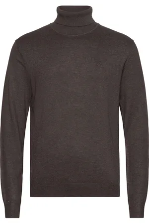 Lindbergh Mélange Roll Neck Knit Tops Knitwear Turtlenecks Brown