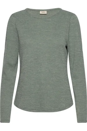 FRANSA Franabel Tee 1 Tops Shirts Long-sleeved Green