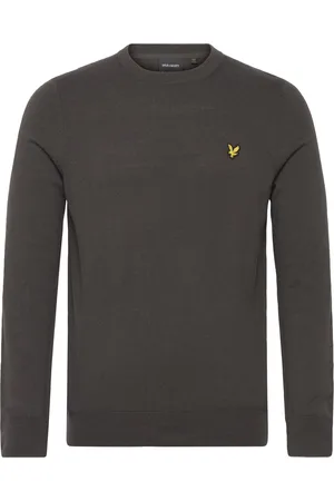 Lyle & Scott Cotton Merino Crew Neck Jumper Tops Knitwear Round Necks Black