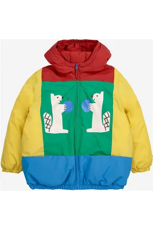 Bobo Choses Hungry Squirrel Color Block Anorak Foret Jakke Green