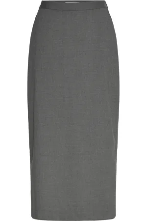 REMAIN Birger Christensen Suiting Midi Skirt Skirts Knee-length & Midi Skirts Grey