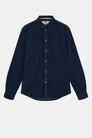 Anerkjendt Akleif Solid Cord Shirt Tops Shirts Casual Navy