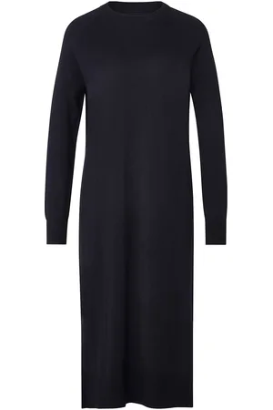 Lexington Ivana Cotton/Cashmere Blend Knitted Dress Maxikjole Festkjole Navy