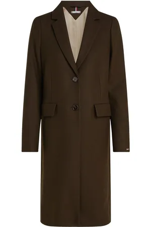 Tommy Hilfiger Wool Blend Classic Coat Outerwear Coats Winter Coats Brown