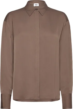 Twist & tango Sibley Satin Blouse Tops Blouses Long-sleeved Brown