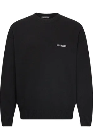 HAN Kjøbenhavn Logo Relaxed Knit Sweater Tops Knitwear Round Necks Black