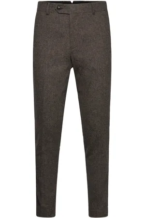 SELECTED Slhslim-Reed Wool Trs Noos Bottoms Trousers Formal Brown