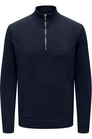 Only & Sons Onsfabian Life Reg 7 Half Zip Knit Tops Knitwear Half Zip Jumpers Navy