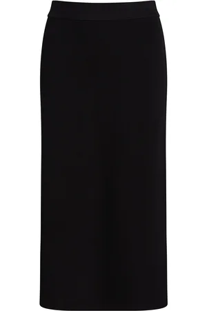 Ivo Nikkolo Viscose-Blend Knitted Midi Skirt, Sona Skirts Knee-length & Midi Skirts Black