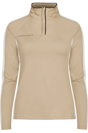 Röhnisch Skyler Half Zip Sport Sweatshirts & Hoodies Fleeces & Midlayers Beige