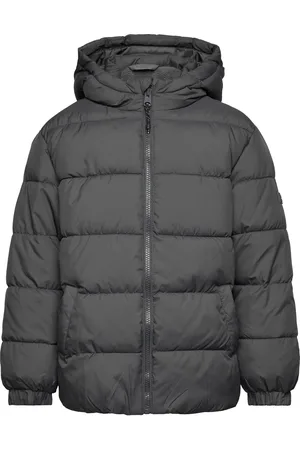MANGO Hood Quilted Coat Foret Jakke Grey