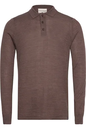 Bruun & Stengade Bs Atlas Regular Fit Knitwear Tops Knitwear Long Sleeve Knitted Polos Brown