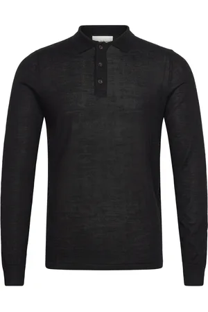 Bruun & Stengade Bs Atlas Regular Fit Knitwear Tops Knitwear Long Sleeve Knitted Polos Black