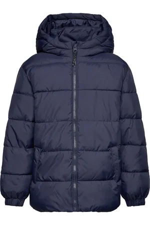 MANGO Hood Quilted Coat Foret Jakke Navy