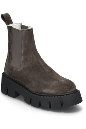 &Copenhagen Cph137 Suede Teddy Off Black Shoes Chelsea Boots Brown