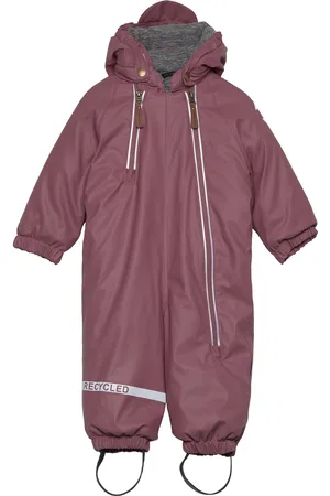 Mikk-Line Pu Snow Suit 2 Zip Recycled Outerwear Coveralls Rainwear Coveralls Pink