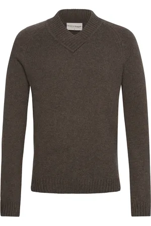 Bruun & Stengade Bs Douglas Regular Fit Knitwear Tops Knitwear V-necks Brown