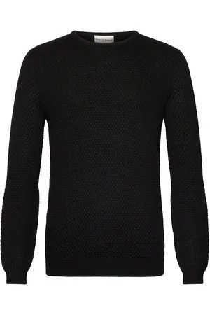 Bruun & Stengade Bs Irving Regular Fit Knitwear Tops Knitwear Round Necks Black