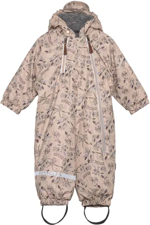 Mikk-Line Pu Snow Suit 2 Zip Recycled - Aop Outerwear Coveralls Snow-ski Coveralls & Sets Beige