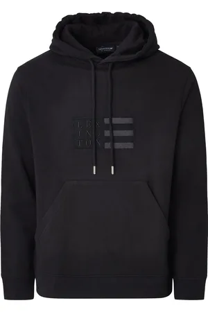 Lexington Kevin Organic Cotton Logo Hoodie Tops Sweatshirts & Hoodies Hoodies Black