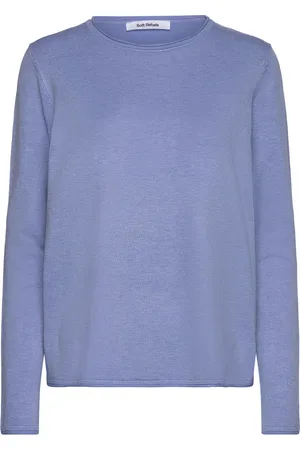 Soft Rebels Srmarla O-Neck Roll Edge Knit Tops Knitwear Jumpers Blue