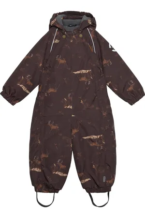 Mikk-Line Polyester Baby Suit - Aop Forest Outerwear Coveralls Snow-ski Coveralls & Sets Brown