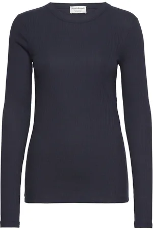 Bruun & Stengade Bs Academia Regular Fit Top Tops T-shirts & Tops Long-sleeved Navy