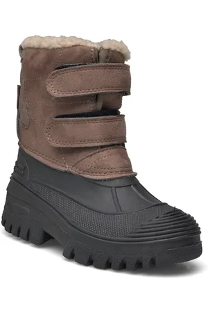 EN FANT Boots Lightweight Velcro Vinterstøvler Med Burrebånd Brown