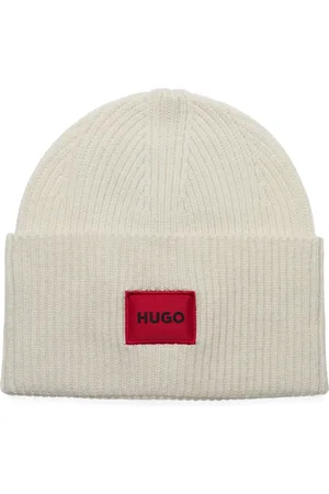 HUGO BOSS Saffa_Hat Accessories Headwear Beanies White