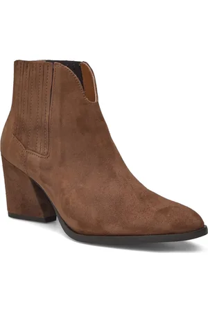 A Pair Elegant Western Elastic Designers Boots Cowboy Boots Brown