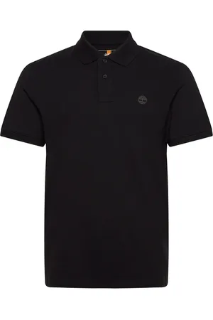 Timberland Pique Short Sleeve Polo Tops Polos Short-sleeved Black