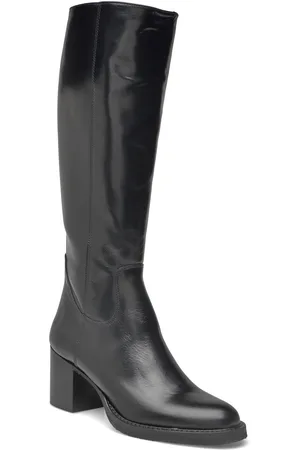 ANGULUS Bootie - Block Heel - With Zippe Lange Støvler Black