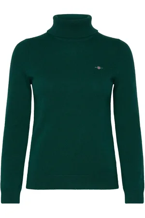 GANT Extrafine Lambswool Blend Rollneck Tops Knitwear Turtleneck Green