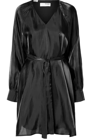 SELECTED Slfarina Ls Short V-Neck Dress B Kort Kjole Black